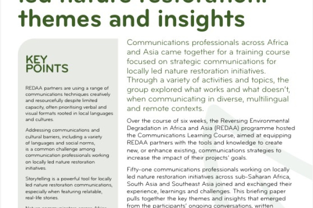 cover of 'Communicating locally led nature restoration: themes and insights'