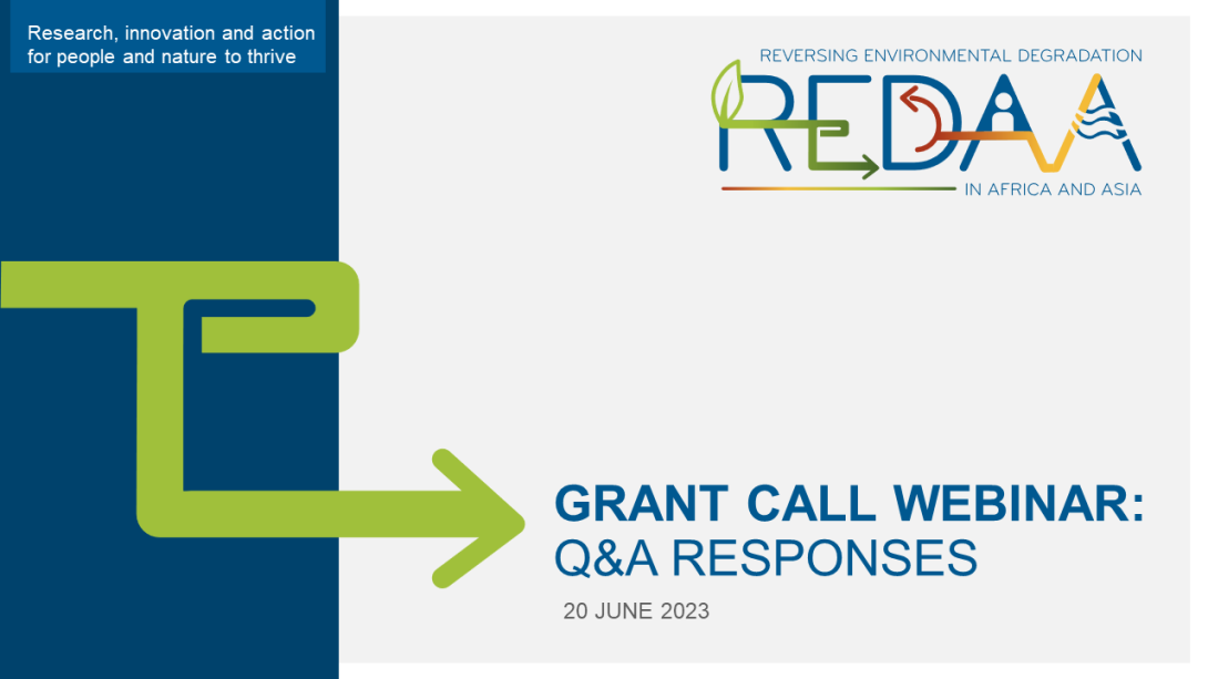 REDAA Webinar Grant Call 1 - Q&A responses 